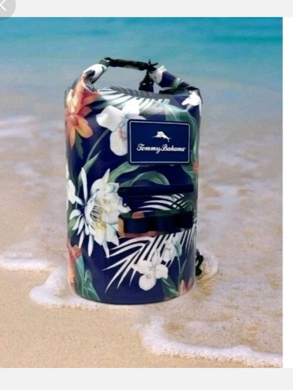 Tommy Bahama 20L Waterproof Dry Bag Dark Floral Beach Kayak Marine Backpack NWT